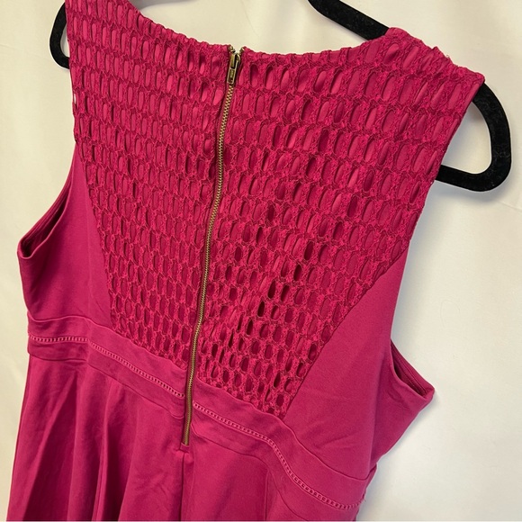 Torrid Fuschia Pink Sleeveless Lace Fit And Flare Midi Dress Plus Size 18 - Picture 10 of 14